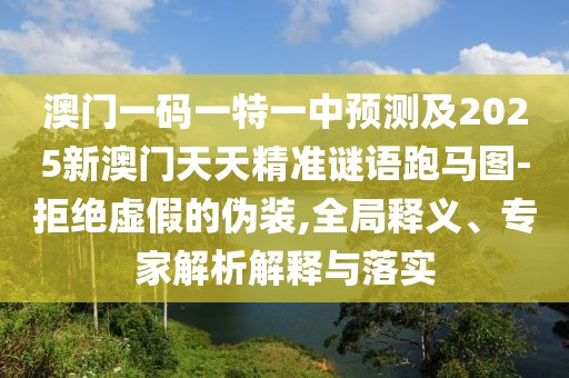 澳門一碼一特一中預(yù)測(cè)及2025新澳門天天精準(zhǔn)謎語(yǔ)跑馬圖-拒絕虛假的偽裝,全局釋義、專家解析解釋與落實(shí)