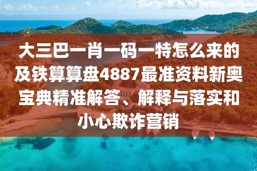 大三巴一肖一碼一特怎么來的及鐵算算盤4887最準資料新奧寶典精準解答、解釋與落實和小心欺詐營銷