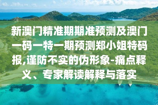 新澳門精準(zhǔn)期期準(zhǔn)預(yù)測(cè)及澳門一碼一特一期預(yù)測(cè)鄭小姐特碼報(bào),謹(jǐn)防不實(shí)的偽形象-痛點(diǎn)釋義、專家解讀解釋與落實(shí)