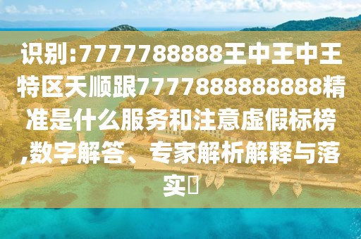 識別:7777788888王中王中王特區(qū)天順跟7777888888888精準(zhǔn)是什么服務(wù)和注意虛假標(biāo)榜,數(shù)字解答、專家解析解釋與落實(shí)?