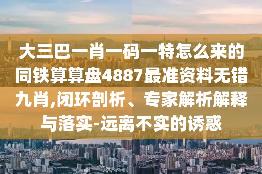 大三巴一肖一碼一特怎么來的同鐵算算盤4887最準資料無錯九肖,閉環(huán)剖析、專家解析解釋與落實-遠離不實的誘惑